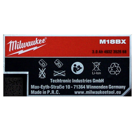 Kit de arranque de batería Milwaukee M18NRG-302 18V con 2x batería M18 BX B3 3.0Ah + cargador M12-18C