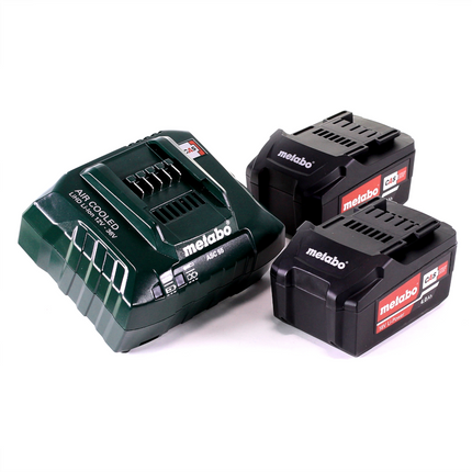 Set base Metabo 2x batterie Li-Power 18 V 4,0 Ah CAS agli ioni di litio ( 2x 625591000 ) + caricatore ASC 55 ( 627044000 )