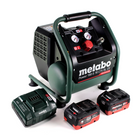 Metabo Power 160-5 18 LTX BL OF compresor sin cable 18 V 8,0 bar sin escobillas + 2x batería LiHD 5,5 Ah + cargador