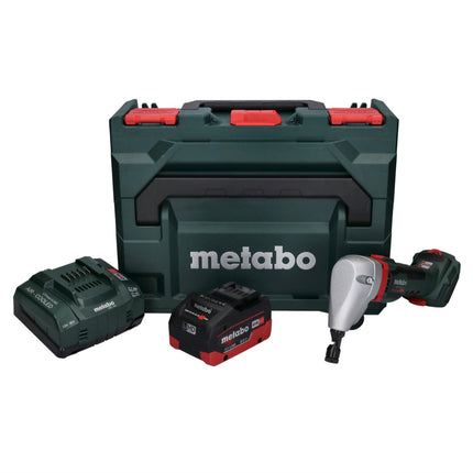 Nibbler de batería Metabo NIV 18 LTX BL 1.6 Nibbler sin escobillas de 18 V + 1x batería LiHD 8,0 Ah + cargador + metaBOX