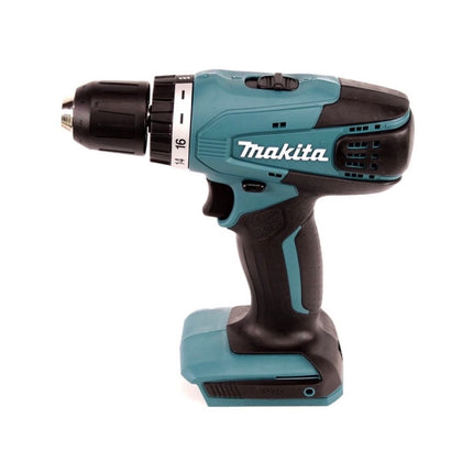 Juego Makita serie DK 14004 G con taladro atornillador inalámbrico DF 347 D 14,4 V + tijeras para césped UM 165 D + 1 batería de 1,3 Ah + cargador + delantal de trabajo