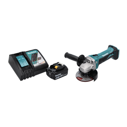 Smerigliatrice angolare a batteria Makita DGA 452 RG1 18 V 115 mm + 1 batteria ricaricabile 6,0 Ah + caricabatterie