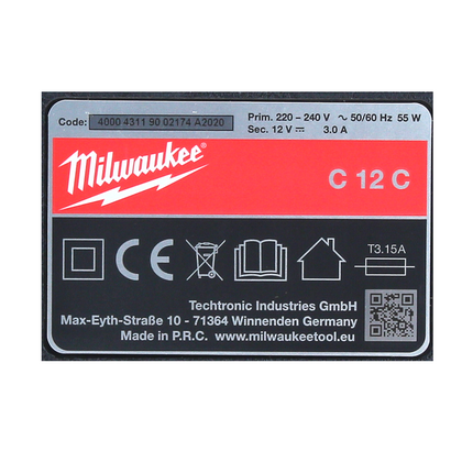 Milwaukee M12- C12C charger 12V Li-Ion batteries ( 4932352000 )