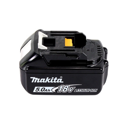 Tijeras para césped a batería Makita DUM 604 T1 18 V + extensión de mango con rodillo + 1x batería 5,0 Ah - sin cargador