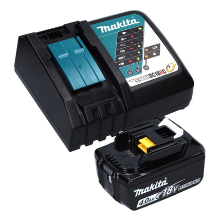 Tijera cortacésped a batería Makita DUM 604 RM1XJ 18 V con cuchilla cortacésped y arbustos + 1x batería 4,0 Ah + cargador + Makpac