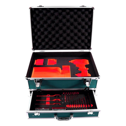 Llave de impacto a batería Makita DTD 152 F1TX 18 V 165 Nm + 1x batería 3,0 Ah + juego de brocas de 70 piezas + maletín de aluminio TX - sin cargador