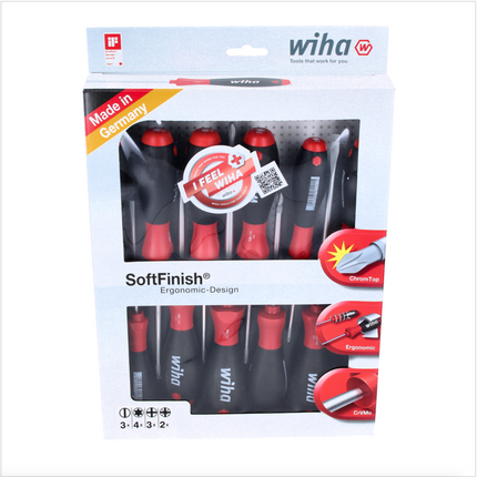 Wiha 302HK12 juego de destornilladores SoftFinish 12 piezas - ranurado, Phillips, Pozidriv, Torx (41002)