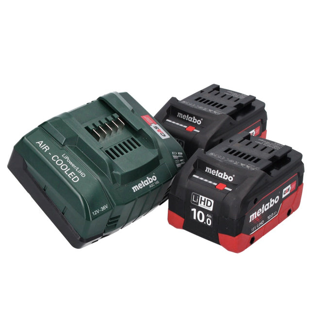 Metabo 18 V basic set 2x battery pack 10.0 Ah LIHD + ASC 145 charger CAS System