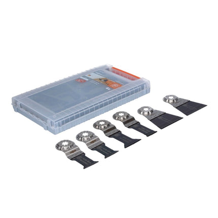 Oscilador de batería FEIN MultiMaster AMM 500 PLUS C 18 V Starlock Plus + 2 baterías 3,0 Ah + cargador + juego de accesorios de 6 piezas + maletín