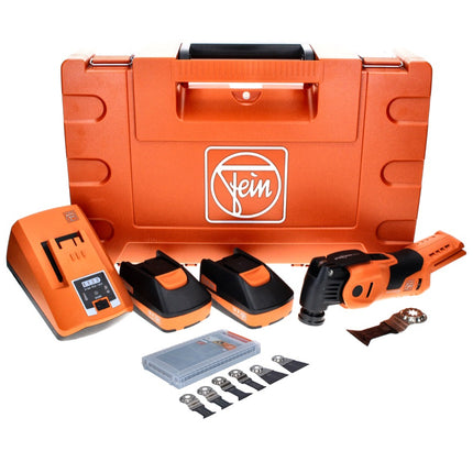 Fein MultiMaster AMM 700 MAX C Machine oscillante sans fil 18 V Starlock Max sans balai + 2x Batteries 3 Ah + Chargeur + Set d accessoires 6 pcs + Coffret Systainer - Remplaçant du 575719
