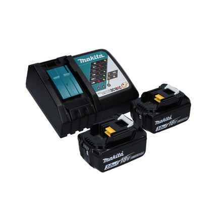 Makita DLM 432 RF2 cordless lawn mower 36 V ( 2x 18 V ) 43 cm brushless + 2x rechargeable battery 3.0 Ah + charger