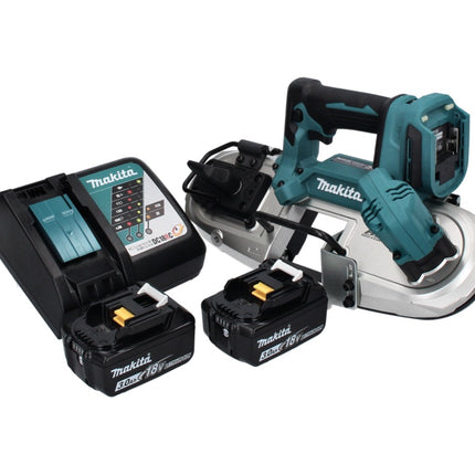 Makita DPB 183 RF Scie à ruban sans fil 18 V 66 mm brushless + 2x Batteries 3,0 Ah + Chargeur