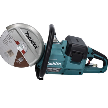 Makita DCE 090 PM2X1 amoladora de corte a batería 36 V (2x 18 V) 230 mm sin escobillas + 2x batería 4,0 Ah + doble cargador