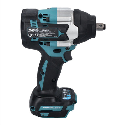 Makita DTW 700 RF1 cordless impact wrench 18 V 700 Nm 1/2" XPT Brushless + 1x rechargeable battery 3.0 Ah + charger