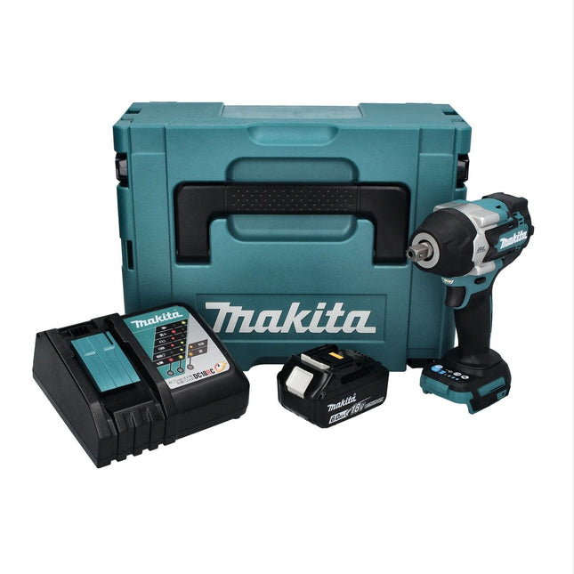 Makita DTW 701 RG1J Cordless impact wrench 18 V 700 Nm 1/2" XPT Brushless + 1x rechargeable battery 6.0 Ah + charger + Makpac