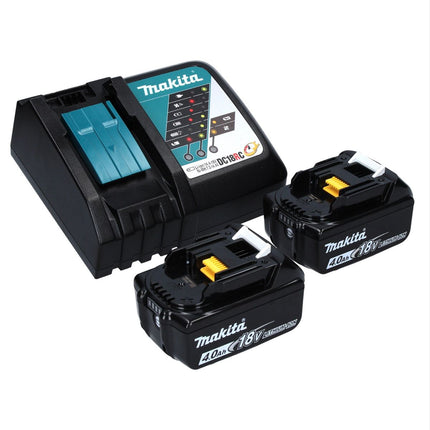 Makita DUB 363 RM2V Soffiatore / aspirafoglie a batteria 36 V ( 2x 18 V ) Brushless + set di aspirazione + 2x batteria 4,0 Ah + caricabatterie