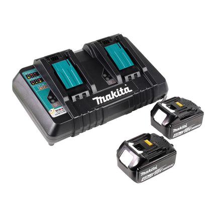 Makita DUB 363 PM2V Soffiatore / aspirafoglie a batteria 36 V ( 2x 18 V ) Brushless + set di aspirazione + 2x batteria 4,0 Ah + doppio caricabatterie