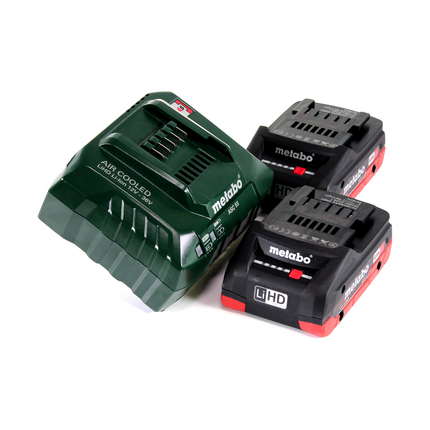 Metabo KHA 18 LTX Perforateur sans fil 18 V 2,2 J SDS Plus + 2x Batteries 4,0 Ah + Chargeur + jeu de perceuses et burins - 11 pièces.Certifié PGM + Coffret metaBOX