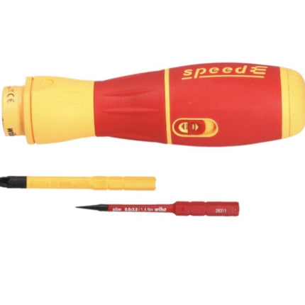 Wiha speedE II E-Tournevis - 7 pcs + 2x SlimBit + Batteries + Chargeur + L-Boxx Mini + Set d'embouts slimBit electric VDE Torx set - 6 pcs.