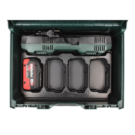 Set básico Metabo 1x batería 18 V 10,0 Ah LIHD + cargador doble + metaBOX