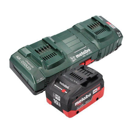 Set básico Metabo 1x batería 18 V 10,0 Ah LIHD + cargador doble + metaBOX