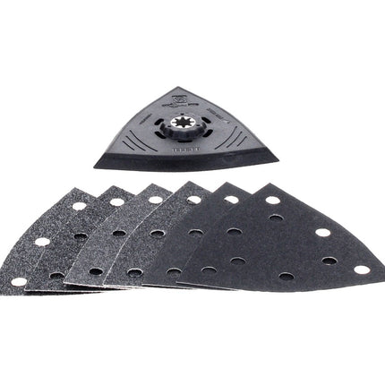 Oscilador de batería FEIN MultiMaster AMM 500 PLUS 18 V Starlock Plus + juego de platos abrasivos + 1x batería 5,2 Ah + cargador + maletín