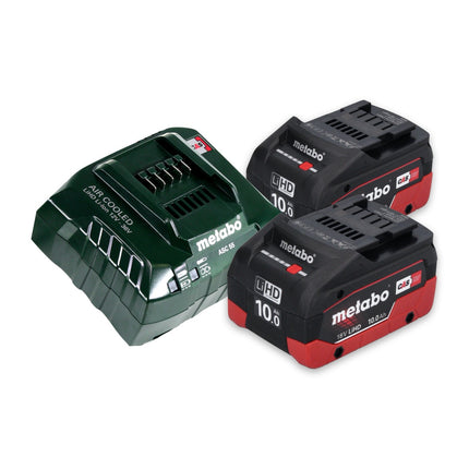 Metabo Power 160-5 18 LTX BL OF compresseur sans fil 18 V 8,0 bar sans brosse + 2x batterie 10,0 Ah + chargeur de batterie
