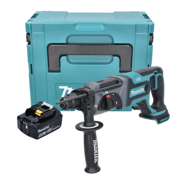 Taladro percutor a batería Makita DHR 241 G1J 18 V 2.0 J SDS plus + 1x batería 6.0 Ah + maletín Makpac - sin cargador