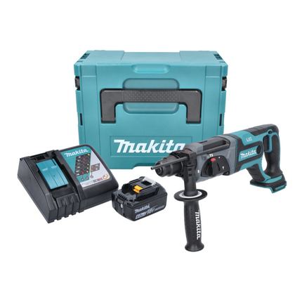 Makita DHR 241 RG1J 18 V 2.0 J SDS plus taladro inalámbrico + 1x batería 6.0 Ah + cargador + Makpac