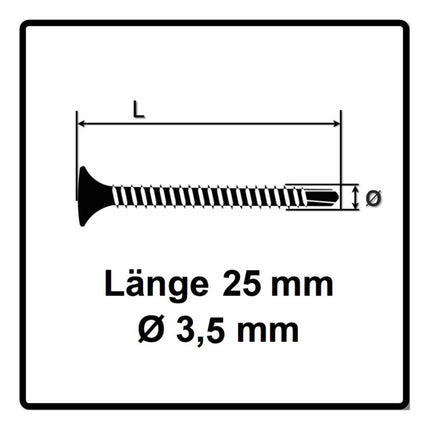 SPAX GIX-D Schnellbauschrauben 3,5 x 25 mm 2000 Stk ( 2x 1991170350256 ) Bohrspitze Vollgewinde Trompetenkopf Kreuzschlitz H2 - Toolbrothers
