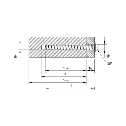 Taco de tornillo HECO MULTI MONTI plus SS 10,0 x 60 mm 25 piezas (48439) Tornillo para hormigón cabeza hexagonal con arandela prensada revestida HP