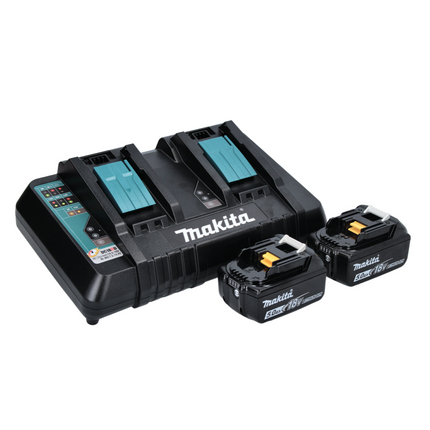 Rasaerba a batteria Makita DLM 382 PT2 36 V ( 2x 18 V ) 38 cm 40 l + 2x batteria 5,0 Ah + doppio caricatore + lama falciante