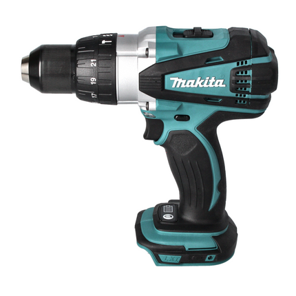 Taladro percutor inalámbrico Makita DHP 458 RF1 18 V 91 Nm + 1x batería 3,0 Ah + cargador + juego de puntas 26 piezas