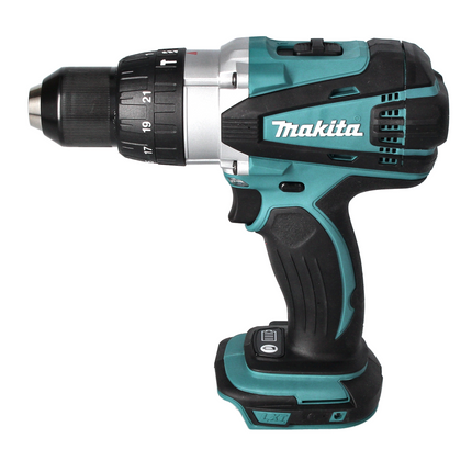Taladro percutor inalámbrico Makita DHP 458 Z 18 V 91 Nm + juego de puntas 26 piezas - sin batería, sin cargador