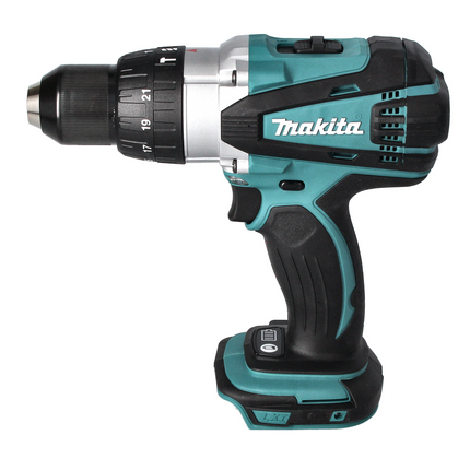 Taladro percutor inalámbrico Makita DHP 458 Z 18 V 91 Nm + juego de brocas de 40 piezas - sin batería, sin cargador