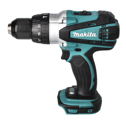 Taladro percutor inalámbrico Makita DHP 458 Z 18 V 91 Nm + juego de puntas 100 piezas - sin batería, sin cargador