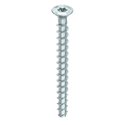 HECO MULTI MONTI plus F anclaje de tornillo 7,5 x 100 mm 50 piezas (48517) tornillo para hormigón, cabeza avellanada, accionamiento en T, galvanizado azul, A2K