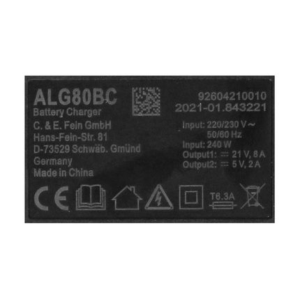 Set de iniciación de batería FEIN 18 V 2x batería 6,0 Ah + cargador ALG 80 BC (92604323010)