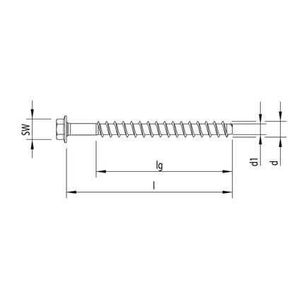 HECO MULTI MONTI plus SS anclaje de tornillo 6,0 x 60 mm 200 piezas (2x 48385) tornillo para hormigón, cabeza hexagonal, galvanizado azul, A2K