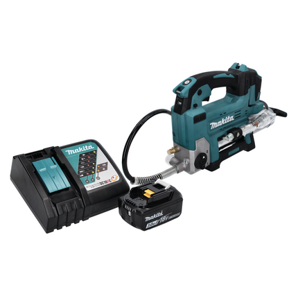 Makita DGP 180 RF1 pistola de engrasar sin cable 18 V 690 bar + 1x batería recargable 3,0 Ah + cargador