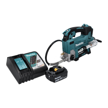 Makita DGP 180 RM1 pistola de engrasar sin cable 18 V 690 bar + 1x batería recargable 4,0 Ah + cargador