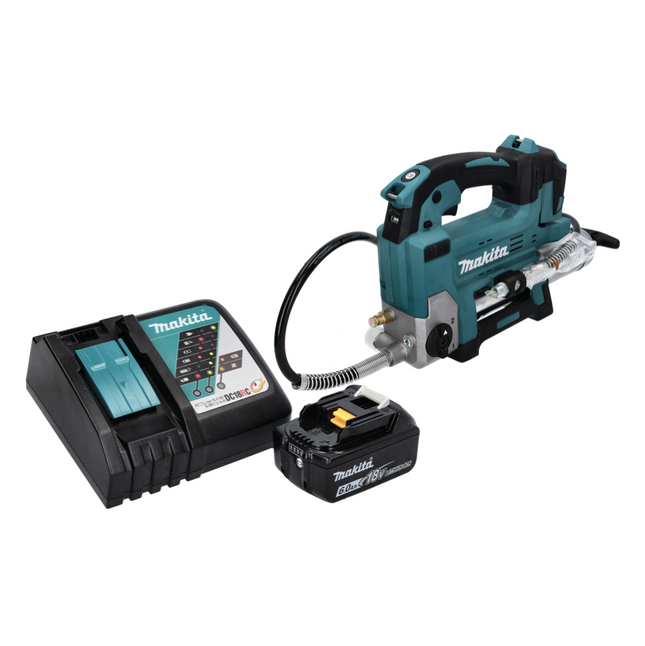 Makita DGP 180 RG1 pistola de engrasar sin cable 18 V 690 bar + 1x batería recargable 6,0 Ah + cargador
