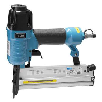 Grapadora-clavadora aire comprimido Güde 6 bar IG 1/4" (40220) + cierre de impacto de seguridad + aceite + 1500x grapas + 2000x pines + estuche