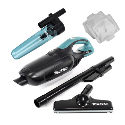 Aspirador inalámbrico Makita DCL 182 ZB 18 V negro + 1x accesorio separador ciclónico + 2x bolsas de filtro de fieltro - sin batería, sin cargador