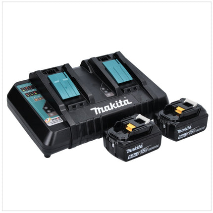 Makita DML 810 PG batteria LED luce di superficie 18 / 36 V ( 2 x 18 V ) 5500 lm IP54 + 2x batteria 6,0 Ah + doppio caricabatterie