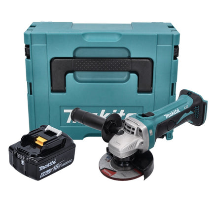 Makita DGA 452 G1J Amoladora angular sin cable 18 V 115 mm + 1x batería recargable 6,0 Ah + Makpac - sin cargador