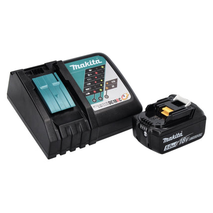 Makita DBN 500 RT1 Cloueur sans fil 18 V - 15-50 mm + 1x Batterie 5,0 Ah + Chargeur