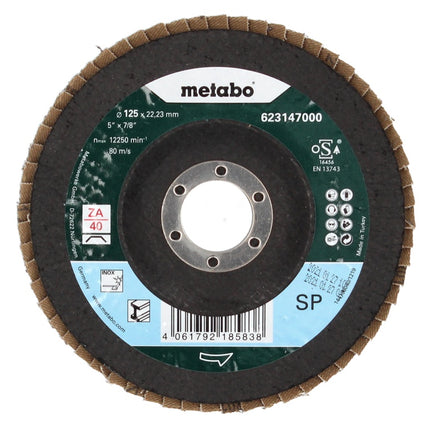 Disco de lijado de láminas Metabo, disco dentado P 40 125 mm 22,23 mm (20 x 623147000) para amoladoras angulares