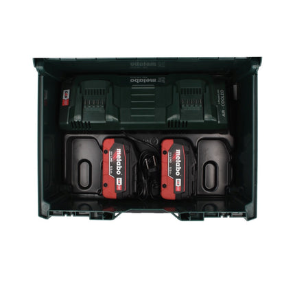Set básico Metabo 18 V LiHD + 2x batería 5,5 Ah + cargador ASC 145 DUO + ​​metaBOX