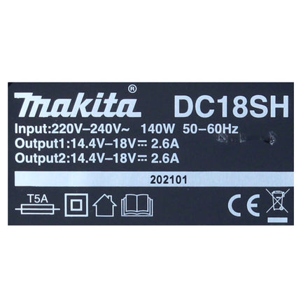 Makita Power Source Kit 18 V con 2x BL 1830 B 3.0 Ah batería ( 197599-5 ) + DC 18 SH cargador doble ( 199687-4 )